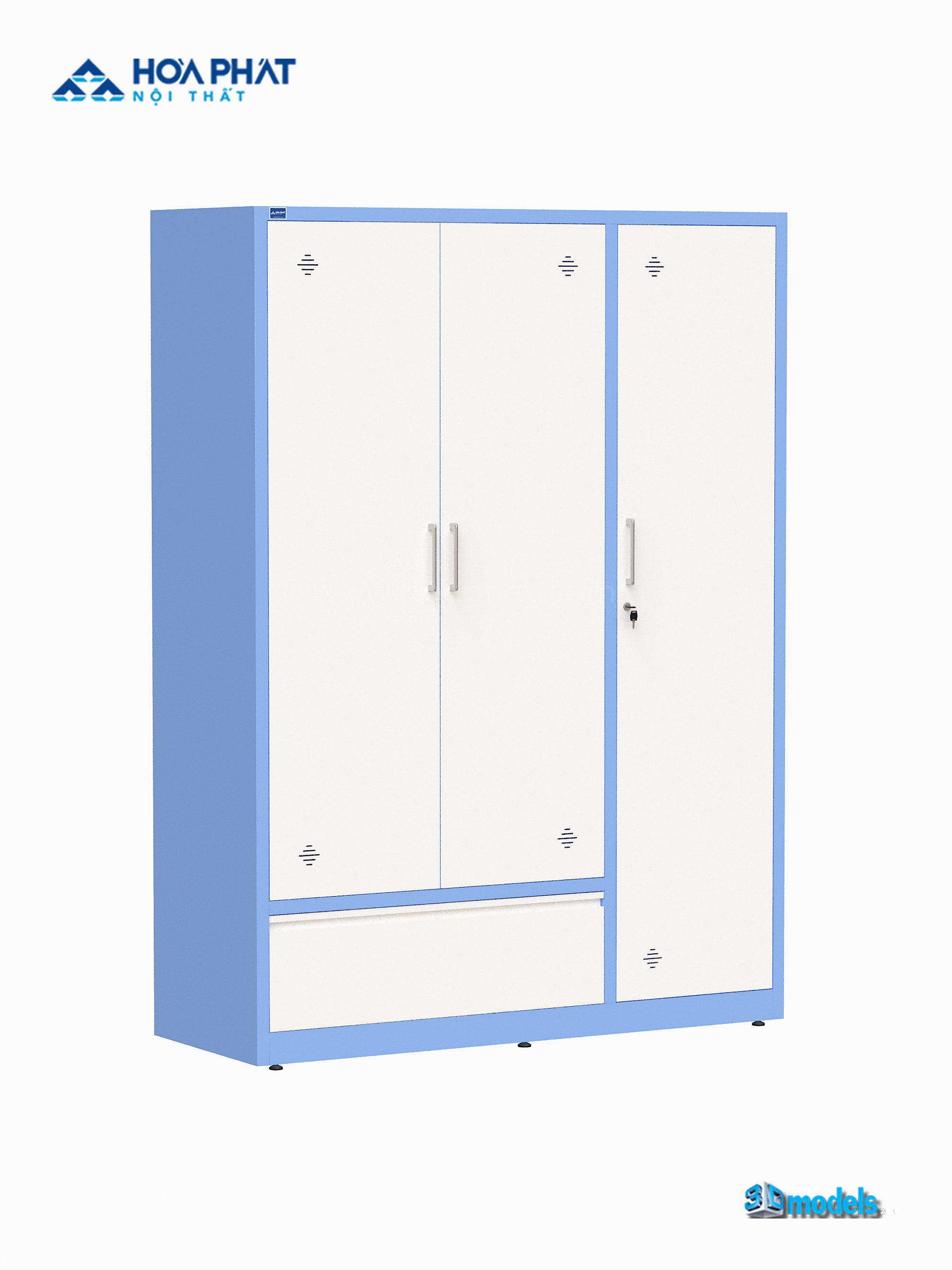 Tủ sắt quần áo TU17B2C3